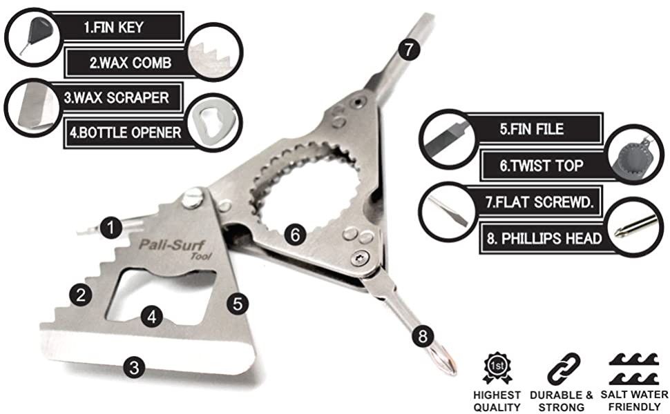 Custom Fin Key Tool Surfboard Multi Tool NZ - Fin Key Wax Comb Bottle Opener | Curve ...