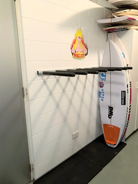 Surfboard Wall Rack VERTICAL (or SUP) - Quad - Aluminium